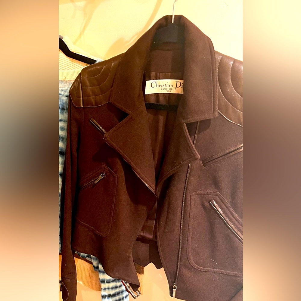 Fall brown Christian Dior leather/ suede jacket